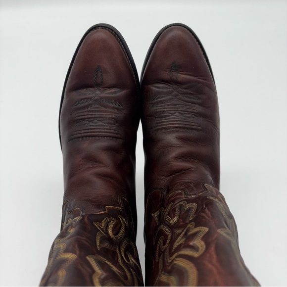 Justin Mens Dark Brown Western Boots - Picture 8 of 16